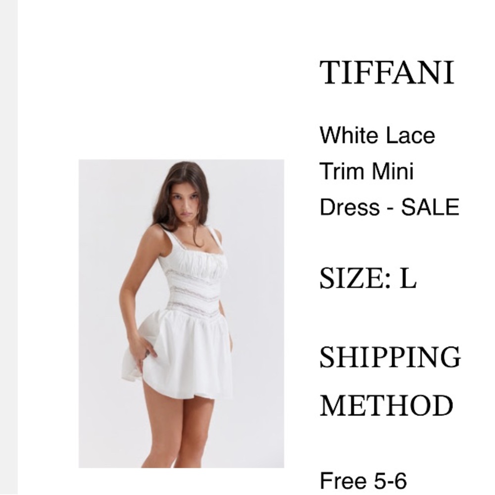 House of Cb Tiffani White Lace Trim Mini Dress